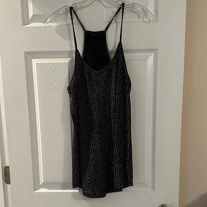 Angie Black Top with Silver Lurex Accents